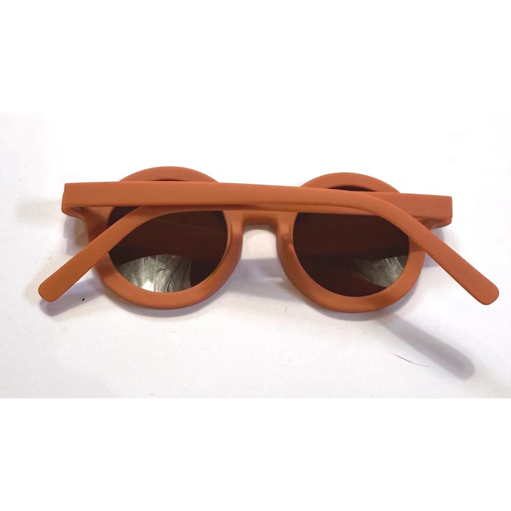 Kids SOJOS Round Terracotta Orange Matte Sunglasses Retro Boho Style